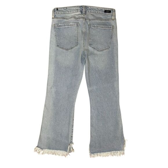 Liverpool Women’s 4 Hannah Cropped Flare Jeans Light Wash Fringe Denim - Picture 8 of 8